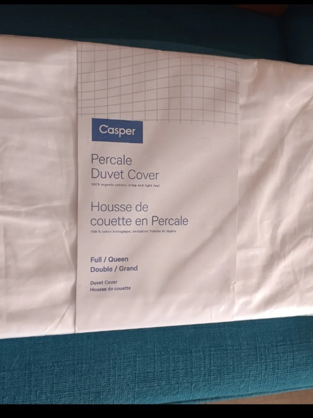 Percale Duvet Cover in White - Full/Queen